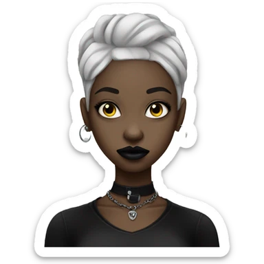 goth black girl with lip piercing sticker
