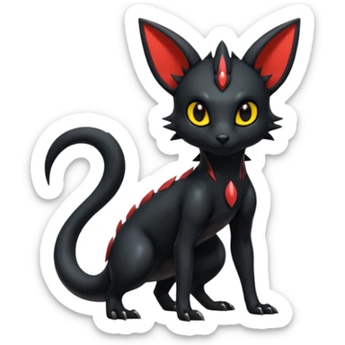 Shiny Dark Edgy Gothic Gloomy Futuristic Salandit-Umbreon-Litten-Hybrid (Full body) sticker