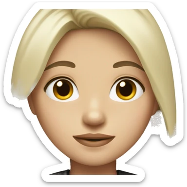 girl with black hair and black clothes with blonde hair on left side only sticker