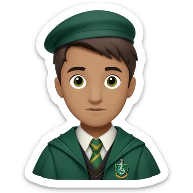 louis cordice is Blaise Zabini in harry potter, wear hogwarts slytherin uniform sticker