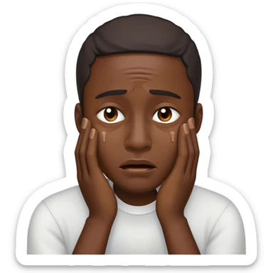 black dude weeping sticker