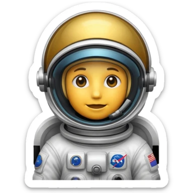 cool space emoji, astronaut helmet, cosmic background sticker