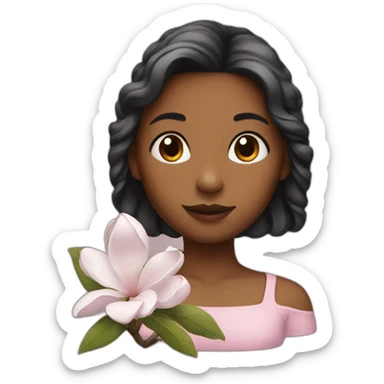 girl with magnolia sticker