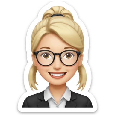 Office lady with high ponytail sticker