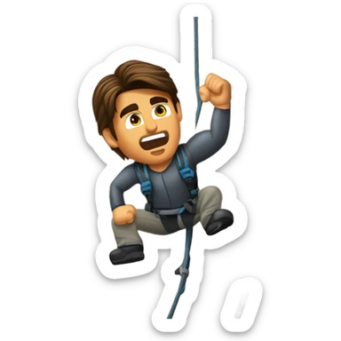 Tom cruise rock climbing from mission impossible 2 sticker