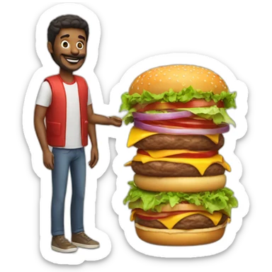 BURGER MAN WITH BURGER sticker