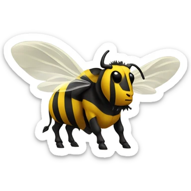 Bumblebee bull with wings sticker