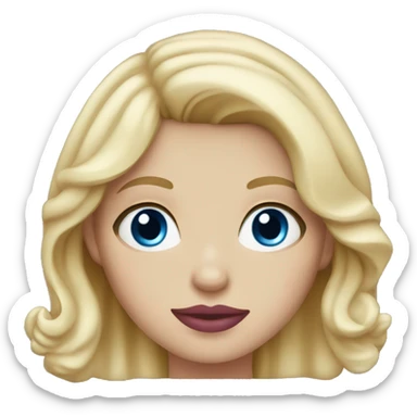 blonde hair girl with pink lips and blue eyes  sticker