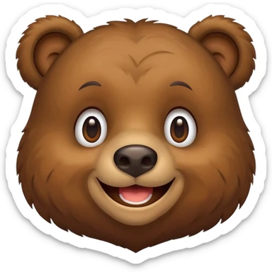 bear animal happy face sticker