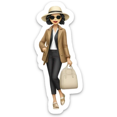 Asian fashionista loves to travel to Italy sticker