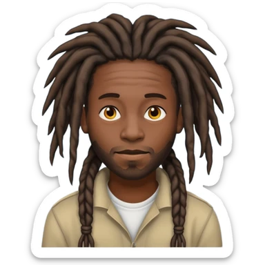 a black man with dreadlocks sticker