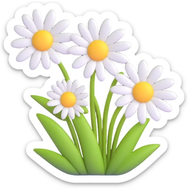 Cute realistic daisy  sticker