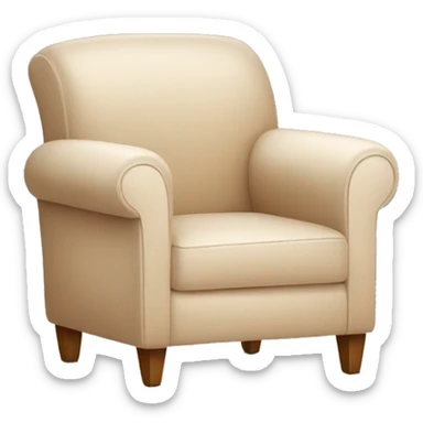 Simple Beige Armchair with blanket and book on it sticker