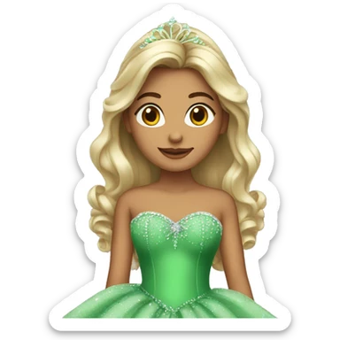 quincenera using green dress sticker