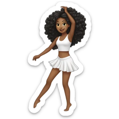 Beautiful Black women long hair dancing sticker