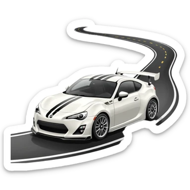 gt86 white sport racing car sticker