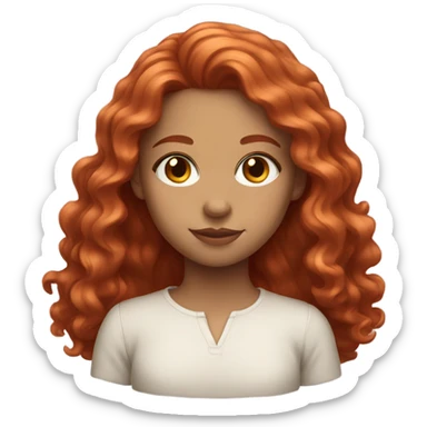 Girl with long wavy red hair and hazel eyes sticker