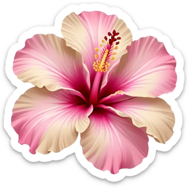 un jolie hibiscus au couleur rose et beige pastel sticker