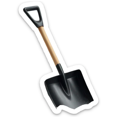 Black  square SHOVEL IN SNOW sticker