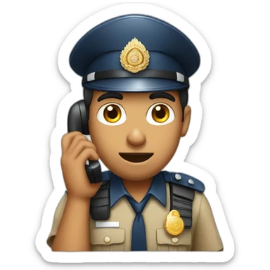 Indian policeman calling on phone sticker