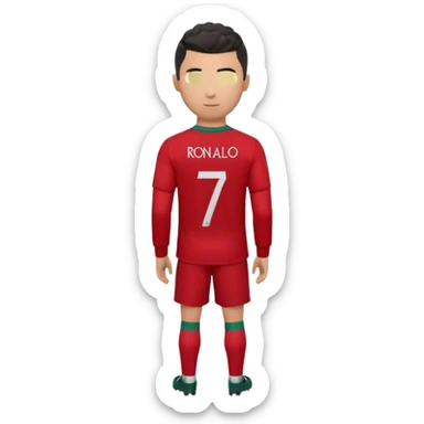 red Portugal football shirt with Ronaldo 7 on the back sticker