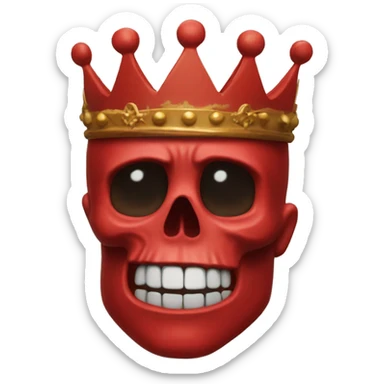 make a red skull with a crown on its head sticker