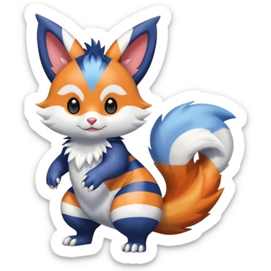 Shiny Exotic Colorful Gradients Furret-Meowstic-Zangoose-Hybrid (Full body) sticker