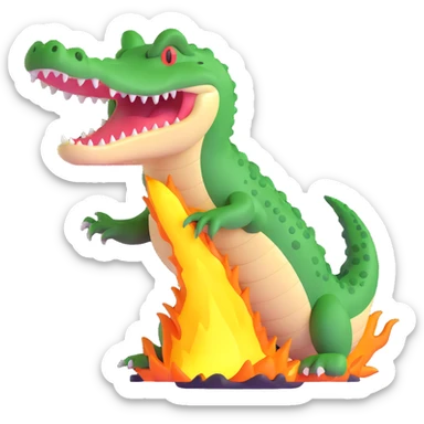 wild crocodile with explosive energy sticker