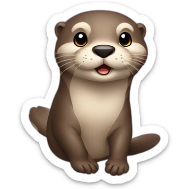 Busy otter sticker