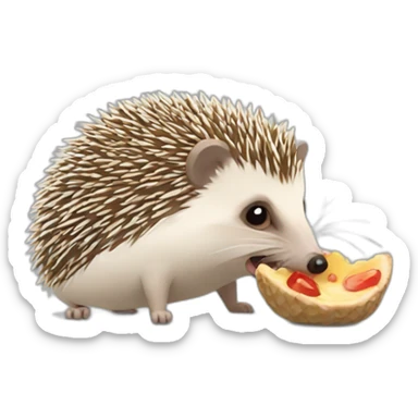 Hedgehog eating something tasty sticker