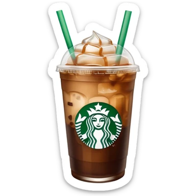 Starbuck ice coffee with ice cubes sticker