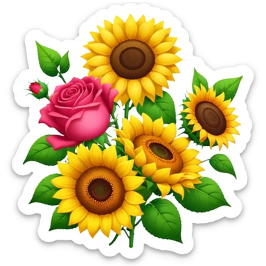 roses and sunflowers  sticker