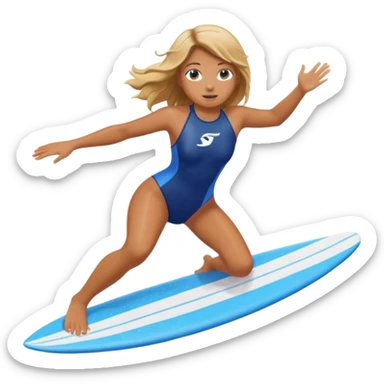 girl is surfing sticker