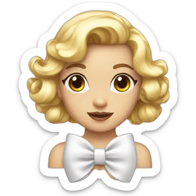 Coquette white bow sticker