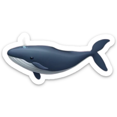 a whale and a bowl of petunias falling to the ground sticker