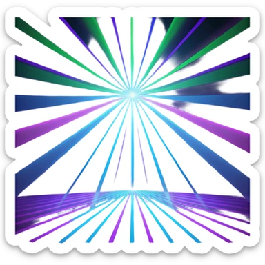 A laser-bar light projector casting neon streaks across the stage.
 sticker