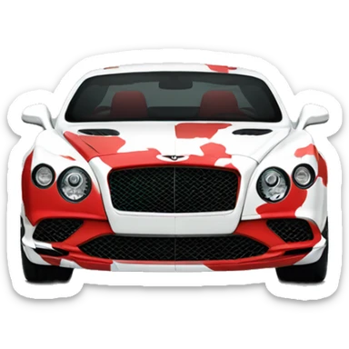  camouflage style red white and black, Bentley Continental, front view sticker