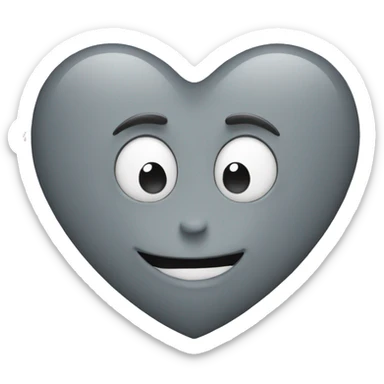 grey heart  sticker