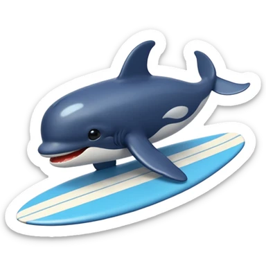 surfing whale sticker