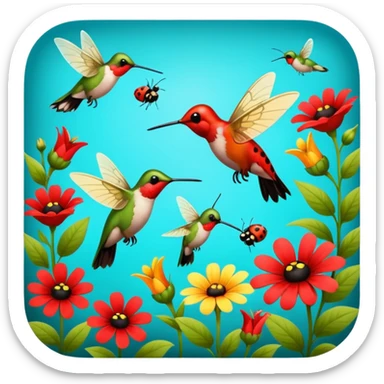 🎨Donde danzan las mariposas y los colibrís y entre las 💐flores y la 🏞️naturaleza las 🐝abejas bebiendo el néctar de las flores polinizando the 🐞ladybug rojo divino entre los jardines de pintorescos y majestuosos colores sticker