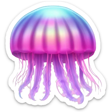 pink shimmery iridescent jellyfish sticker