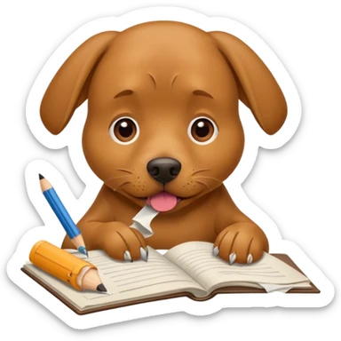 Dog eat homework sticker