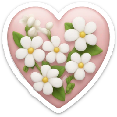 Light pink Heart with white flowers in it sticker