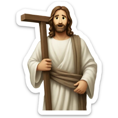 Jesus Christ carrying cross sticker
