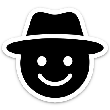 emoji head in blue panama hat sticker