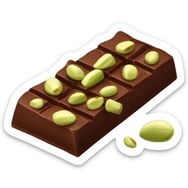 chocolate bar with pistachio filling sticker