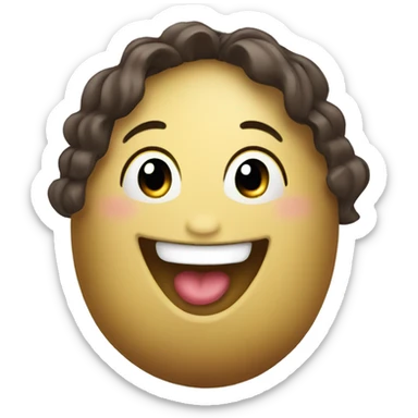 Laughing girl potato sticker