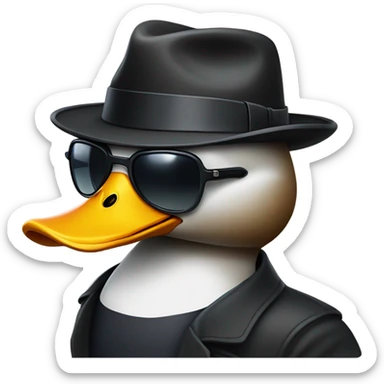 duck secret agent fedora sticker