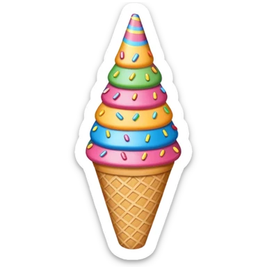 birthday cone sticker