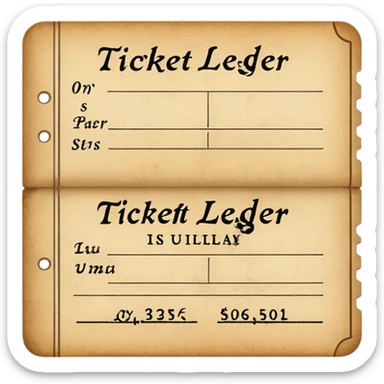 ticket ledger sticker